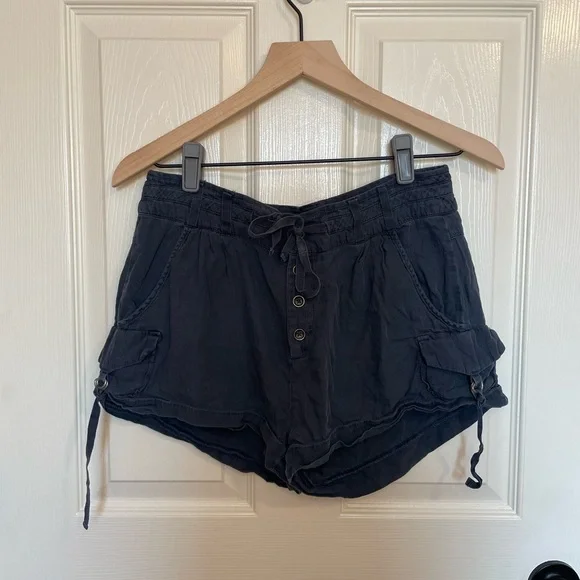 Free People Melvin High Rise Cargo Navy Shorts - Picture 2 of 7